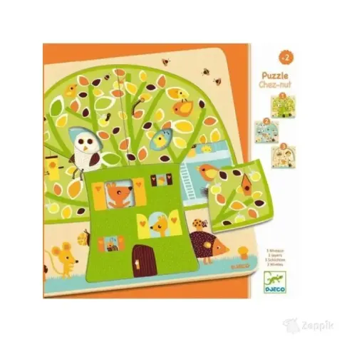 Kolmekihiline puzzle "Puust kodu"