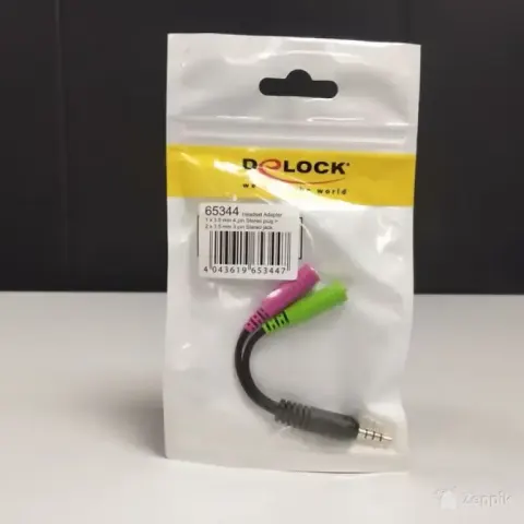 UUS Delock peakomplekti adapter (3.5mm - 2x 3.5mm)