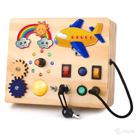 Aranee Montessori Busy Board laste puidust LED mänguasi