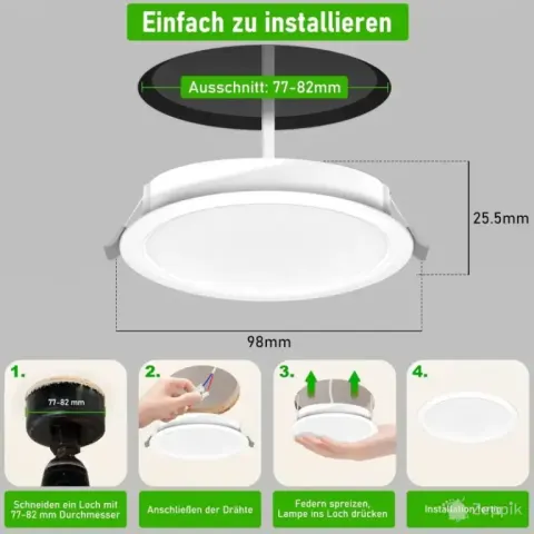 Jaenmsa Genmsa 3000K 5W süvistatavad LED-valgustid 6tk