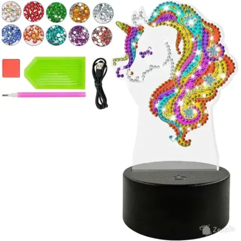 FOHYLOY käsitöökomplekt, teemantmosaiik ja lamp