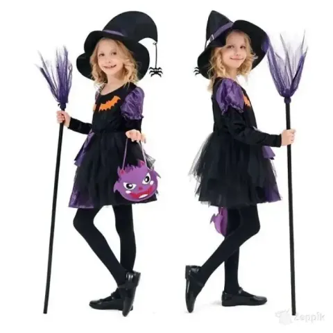 lot uus laste kostuum witch mustlilla l 10 12 a