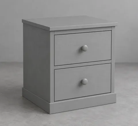 Серая прикроватная тумба с двумя ящиками 40 × 35 × 45 см