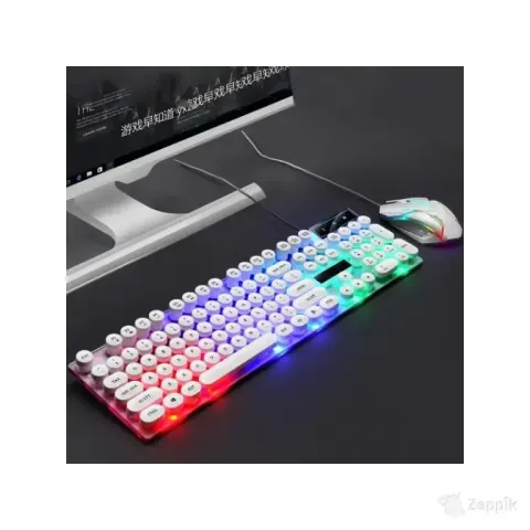 Limeide GTX300 Juhtmega USB LED-klaviatuur hiirega, valge