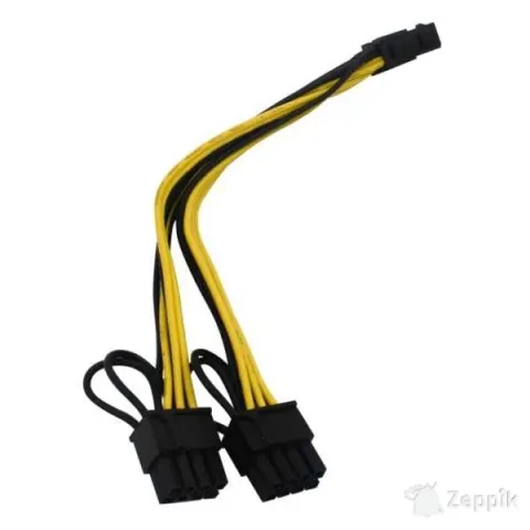 Toitekaabel videokaartidele, PCI-E, 2x 6 + 2PIN, 0.2m