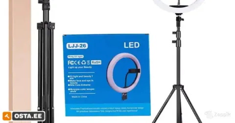 LED rõngaslamp LJJ-26 (26cm) + statiiv / alus komplekt