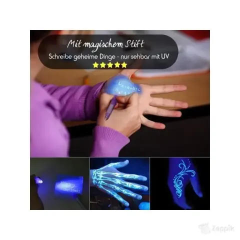 lichtzauber Joonistuslaud, UV-lamp, Secret pliiats