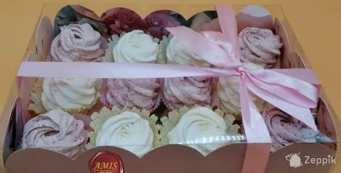 Роскошная коробка зефира разных вкусов ручной работы