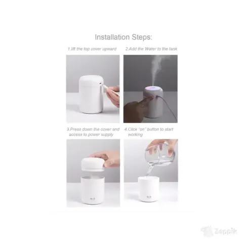 Õhuniisutaja LED valgusega H2O Humidifier, must
