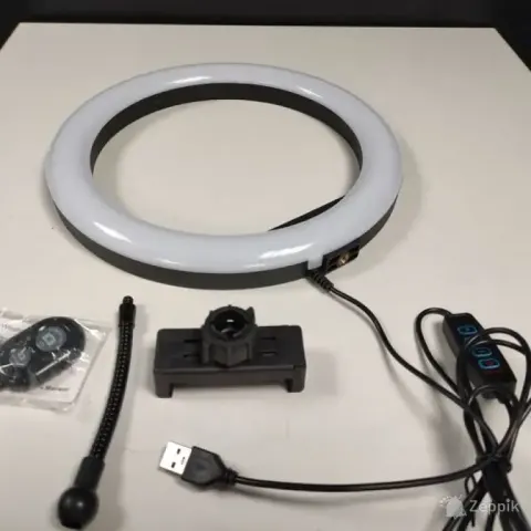 LED rõngaslamp LJJ-26 (26cm) + statiiv / alus komplekt