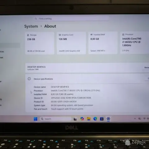 Sülearvuti Dell Latitude 7480 i7 8GB RAM / 256GB SSD /Win11