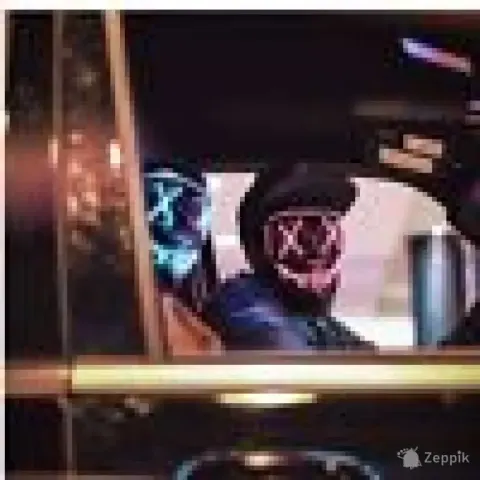 halloween purge mask led 4 valgusreziimiga punased triibud