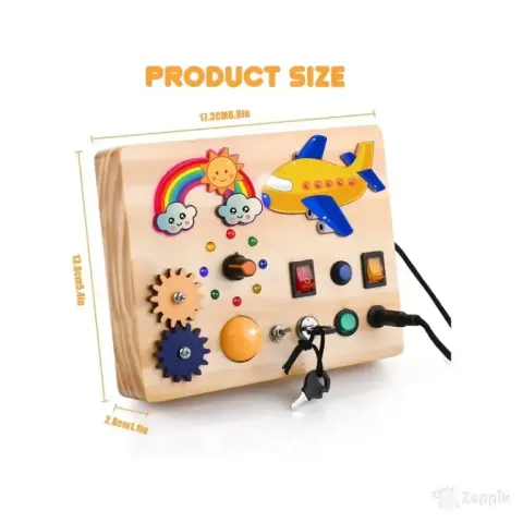 Aranee Montessori Busy Board laste puidust LED mänguasi