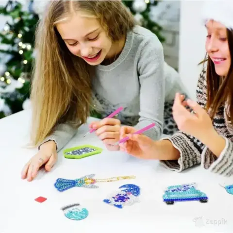 Teemantmaalinguga jõuluripatsid MAXBYE, 12 tk