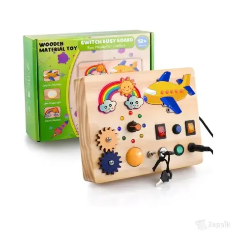 Aranee Montessori Busy Board laste puidust LED mänguasi
