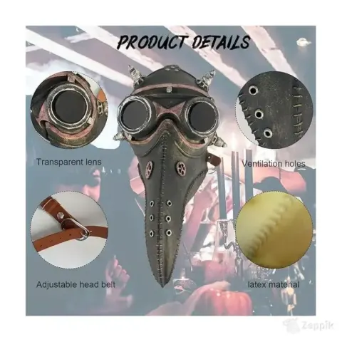 Halloweeni linnumask Steampunk