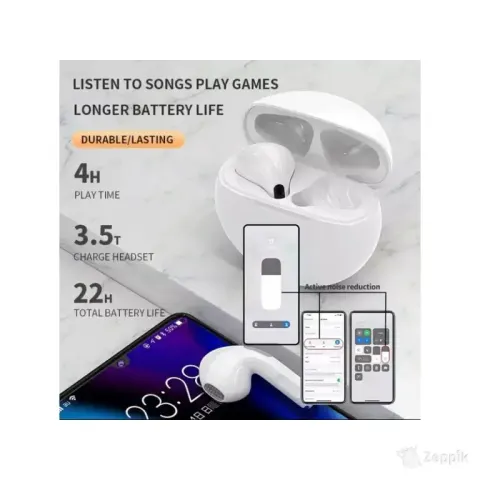 Generic Pro 6 juhtmevabad Bluetooth-kõrvaklapid Hi-Fi stereoheliga, sinine