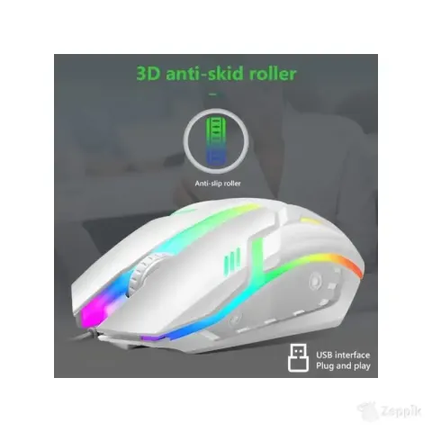 Limeide GTX300 Juhtmega USB LED-klaviatuur hiirega, valge
