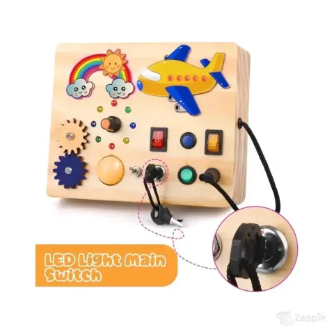 Aranee Montessori Busy Board laste puidust LED mänguasi