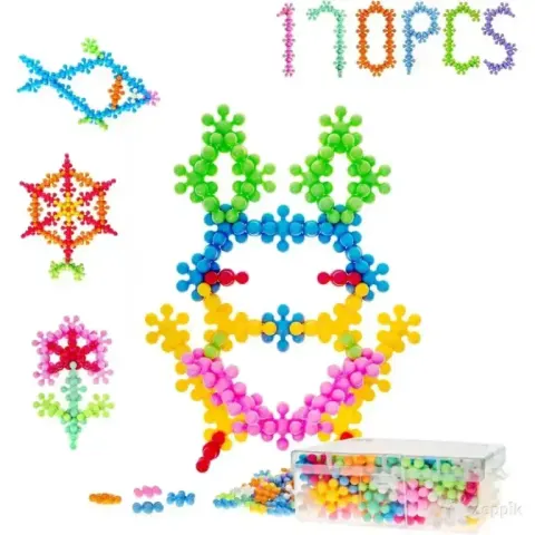 Doloowee Snowflakes ehitusplokkide mänguasi, 170 tükki