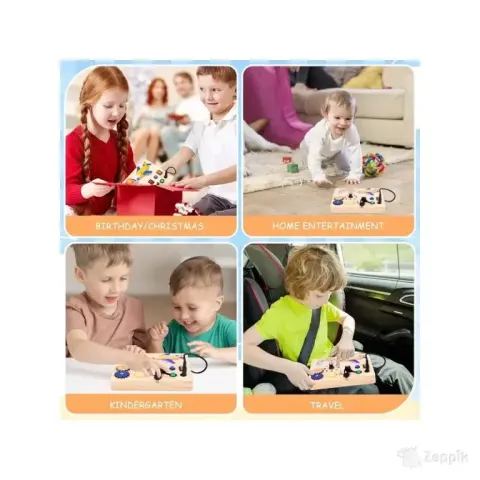 Aranee Montessori Busy Board laste puidust LED mänguasi