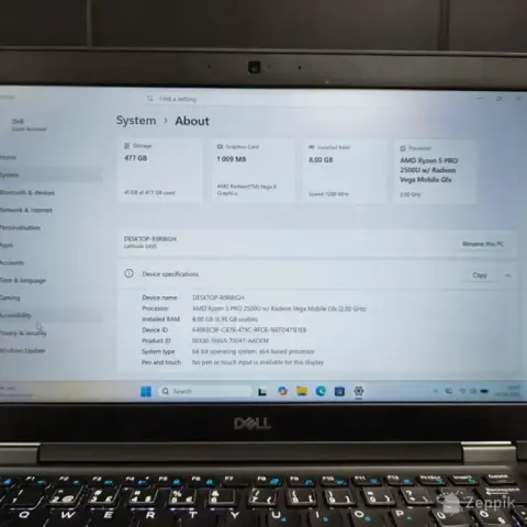 Dell Latitude 5495, Ryzen 5 PRO, 8GB RAM, 512GB SSD, Win 11