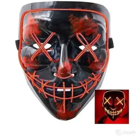 halloween purge mask led 4 valgusreziimiga punased triibud