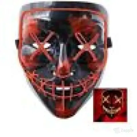 halloween purge mask led 4 valgusreziimiga punased triibud