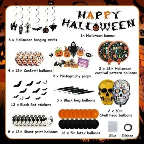 lot uus halloweeni peokaunistuste komplekt infreecs 67 tk