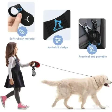 PuppyDoggy koerakakakottide hoidja (4 tk, must + roosa)