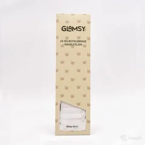 Glamsy küünekleebised, 24 tk, White Wish