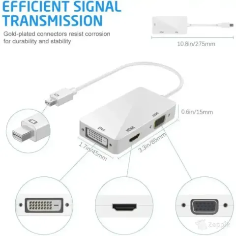 Adapter Ozvavzk Mini DisplayPort HDMI VGA DVI