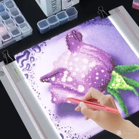 RTjoy A4 LED-paneel teemantmosaiigi tarvikutega