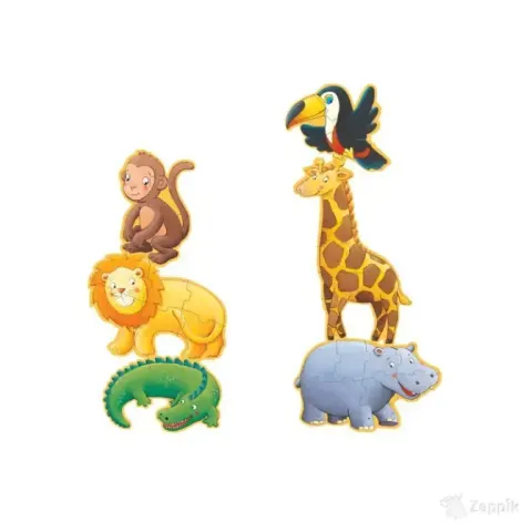 Gigantpusled / Puzzle - Marmoset & friends - 4, 6, 9pcs