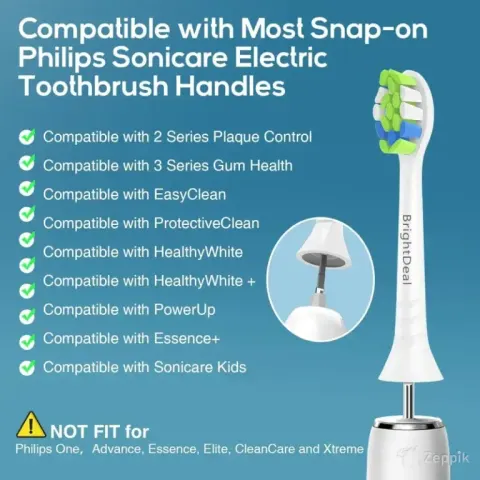 BrightDeal elektrilise hambaharja vahetusotsikud, 8 tk Philips Sonicare
