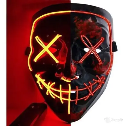 halloween purge mask led 4 valgusreziimiga punased triibud