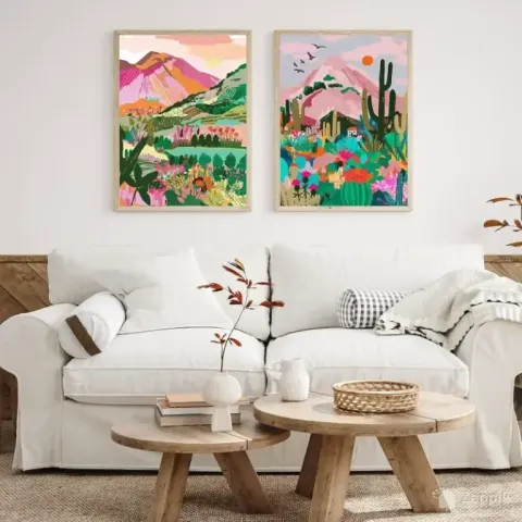 Hongy Maalid nubri järgi, "maastikud", 2 tk, 20 × 30 cm