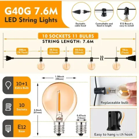 Genixgreen LED välisvalgustid GLL-7.6M, 11 tk