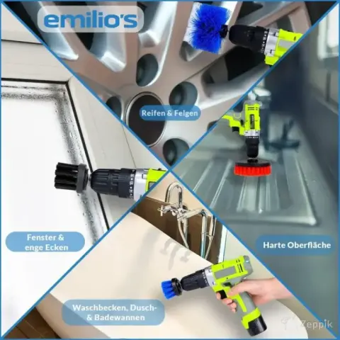 Puuriharjade komplekt Emilio's, 7 tk
