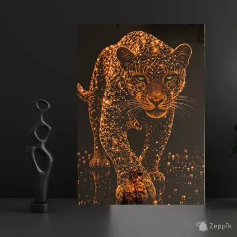 Metallist pilt 4K (aluminium) - leopard