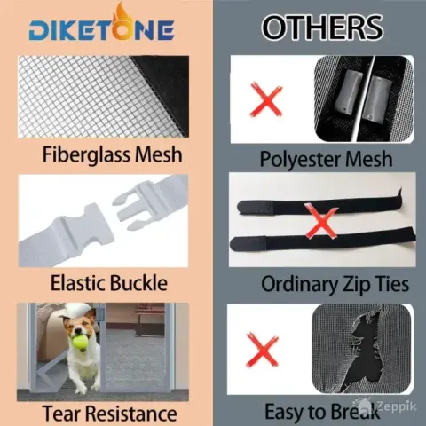Diketone magnetiline sääsevõrk uksele 90×210 cm, hall