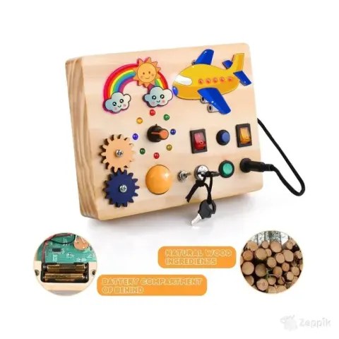 Aranee Montessori Busy Board laste puidust LED mänguasi