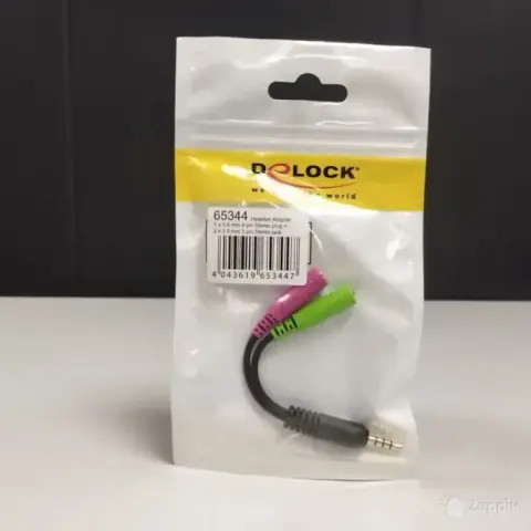 UUS Delock peakomplekti adapter (3.5mm - 2x 3.5mm)