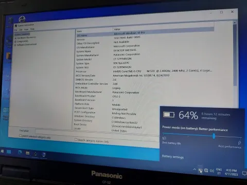 Panasonic Toughbook CF-52/i5-M520/8GB RAM/120GB SSD/Aku 6h