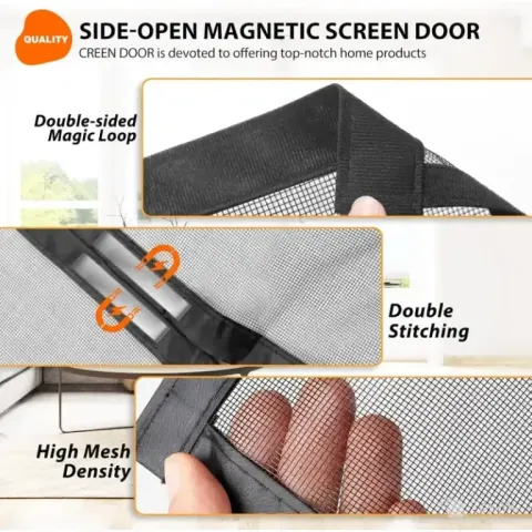 Screen door magnetiline sääsevõrk uksele 120x230 cm, must
