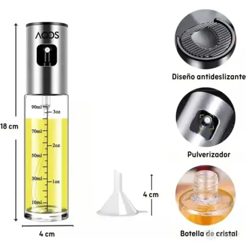 AQOS Klaaspudel, õlipihusti, 100 ml