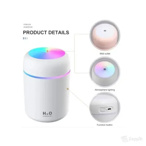 Õhuniisutaja LED valgusega H2O Humidifier, must