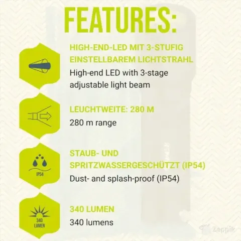 Rewind LED-taskulamp BST-000238