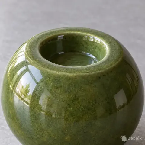 Зелёный керамический подсвечник 8 см