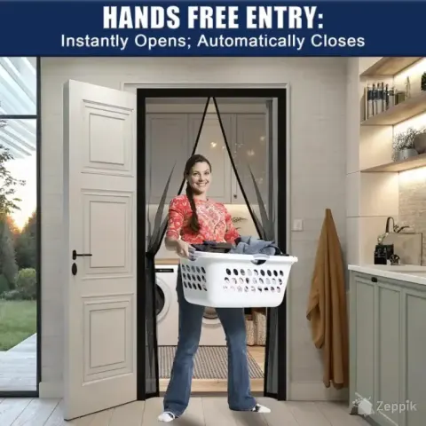 Gozuein magnetiline sääsevõrk uksele 90x210 cm, must